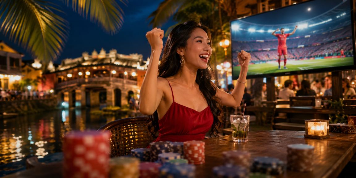 Cổ động viên Hội An xem bóng đá và đặt kèo buổi tối tại quán cà phê